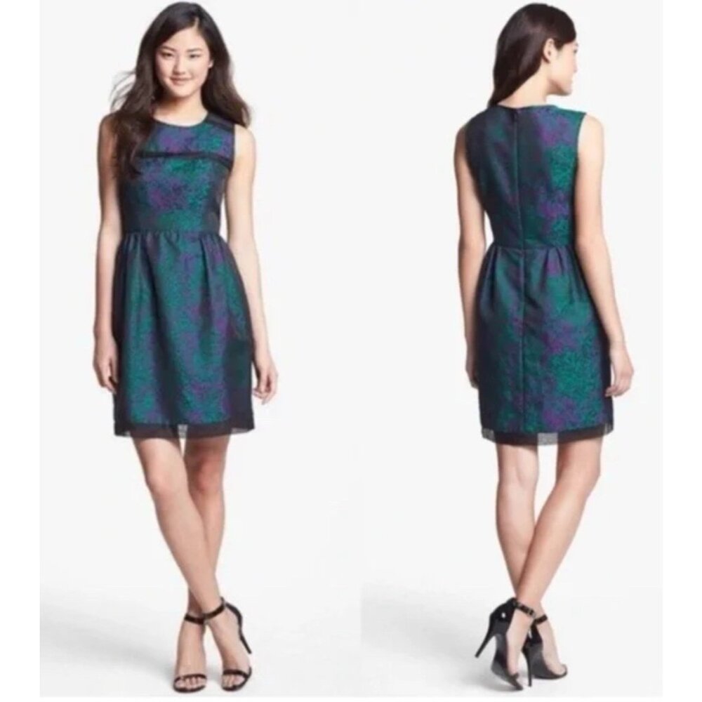 Maggy Boutique Ivy & Blue Dress Green Black Purple 14 Career Church Party